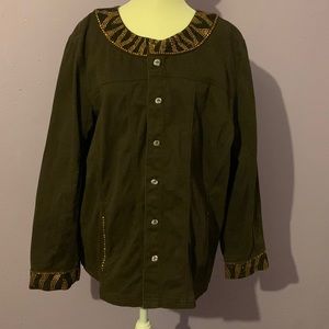 Quaker Factory Sequin Brown denim Jacket